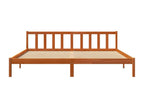 Bed - Brown Wood, W 80.9 x D 80.9 x H 27.4 in