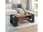Coffee Table - Black Engineered Wood, W 41.9 x D 23.6 x H 15.7 in