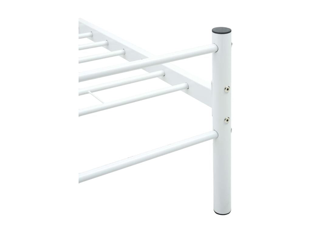 Bed - White Metal, W 82.3 x D 57.9 x H 33.1 in