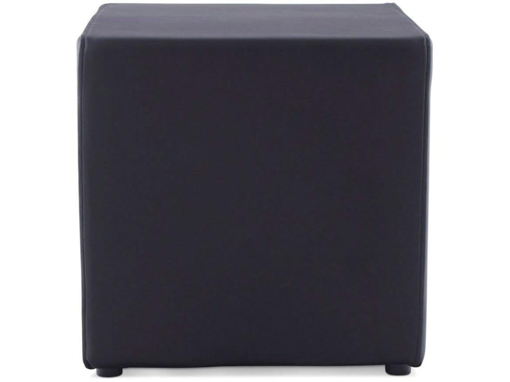 Stool - Gray Synthetic Leather, W 16.1 x D 16.1 x H 16.1 in