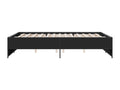 Bed Frame with Mattress - Black Wood, W 79.9 x D 56.3 x H 15.9 in