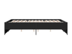 Bed Frame with Mattress - Black Wood, W 79.9 x D 56.3 x H 15.9 in