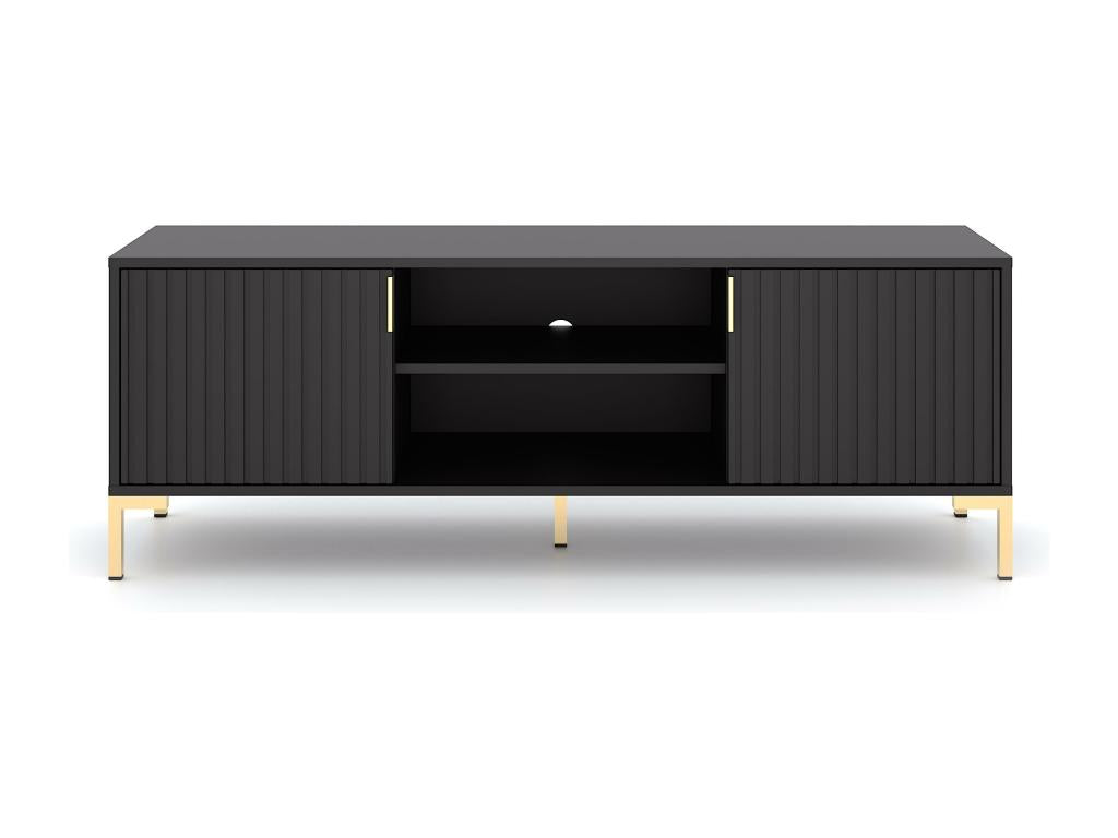 TV Stand - Black Composite, W 55.1 x D 15.7 x H 19.7 in