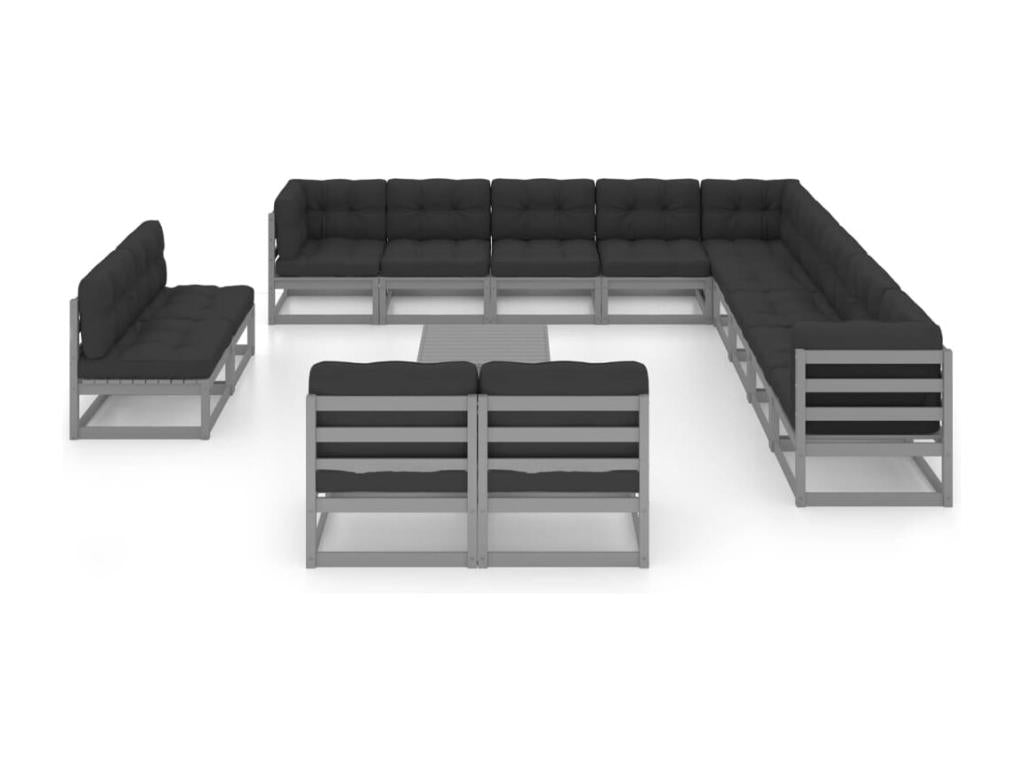 Outdoor Patio Set - Brown Wood, W 27.6 x D 27.6 x H 26.4 in