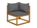 5-Piece Outdoor Patio Set - Brown Wood, W 27.4 x D 27.4 x H 23.6 in