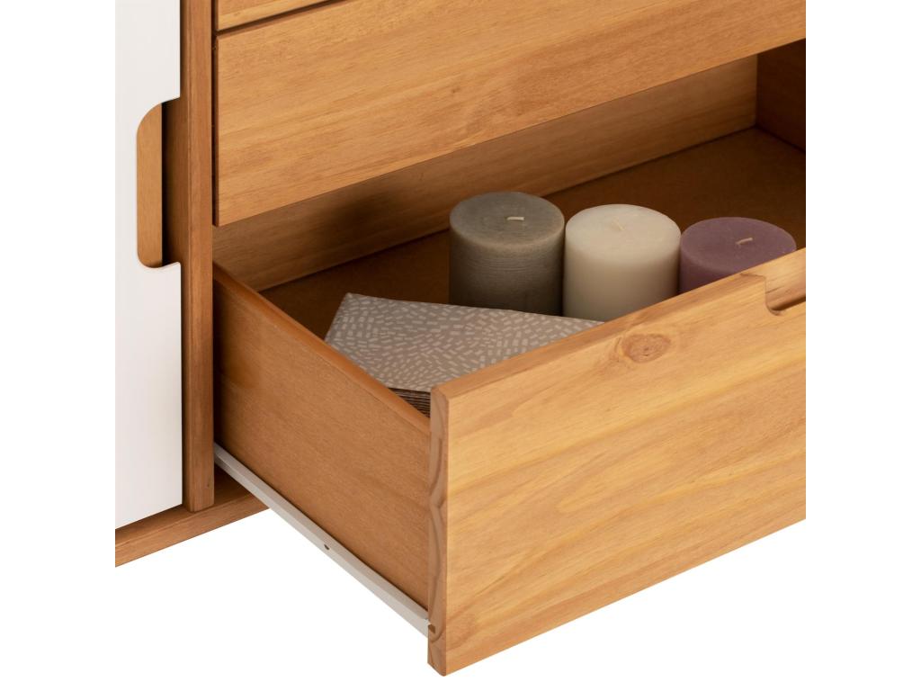 Dresser - Brown Wood, W 57.1 x D 17.7 x H 29.5 in