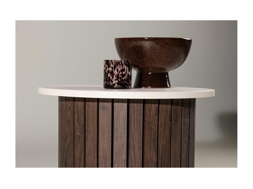 Table - Brown Wood, W 20.5 x D 20.5 x H 17.3 in