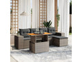 6-Piece Outdoor Patio Set with Cushions - Gray Resin, W 24.4 x D 24.4 x H 27.2 in