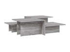 Set of 2 Tables - Gray Wood, W 43.9 x D 19.7 x H 13 in