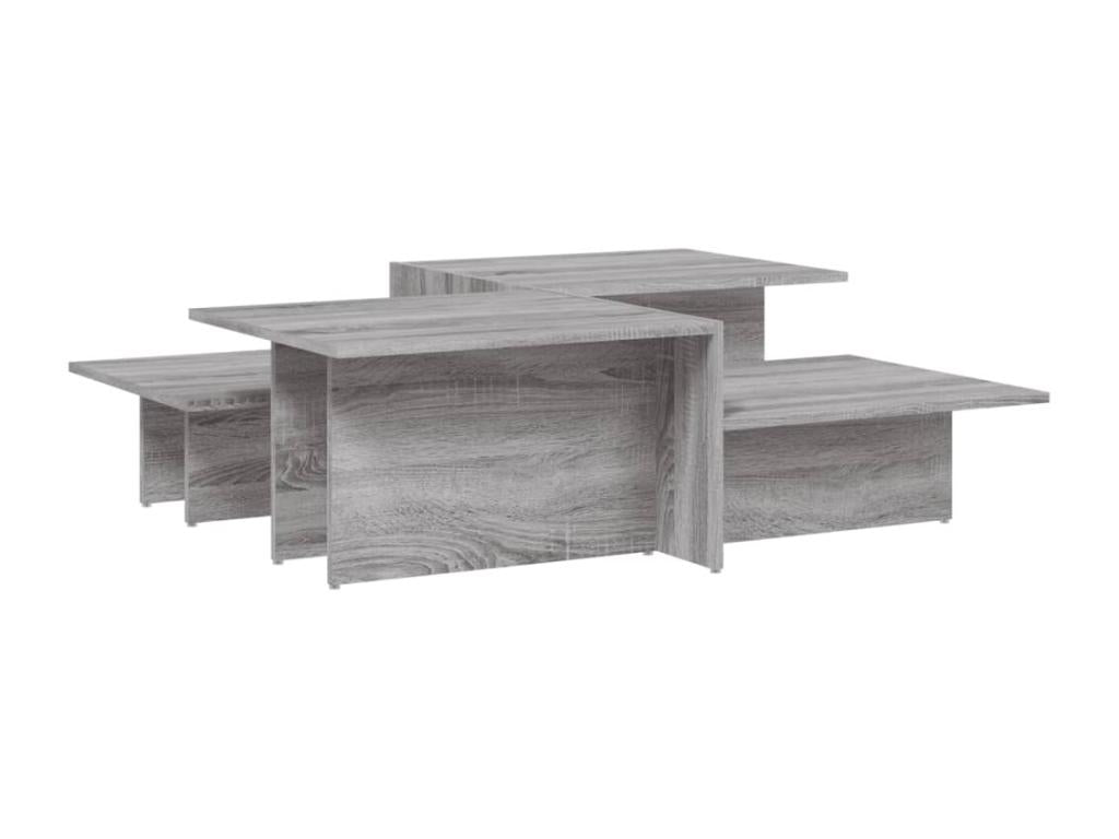 Set of 2 Tables - Gray Wood, W 43.9 x D 19.7 x H 13 in