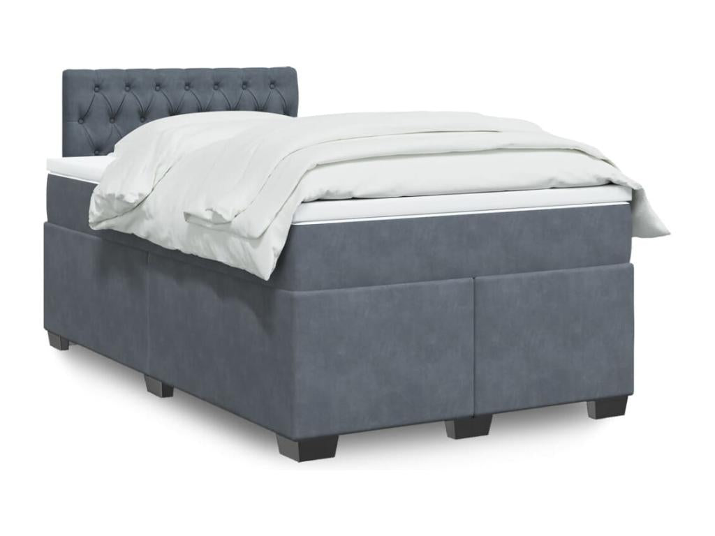 Bed Frame with Mattress - Gray Wood, W 74.8 x D 47.2 x H 39.6 in