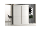 Sliding Door Wardrobe - White Engineered Wood, W 63 x D 24 x H 78.7 in