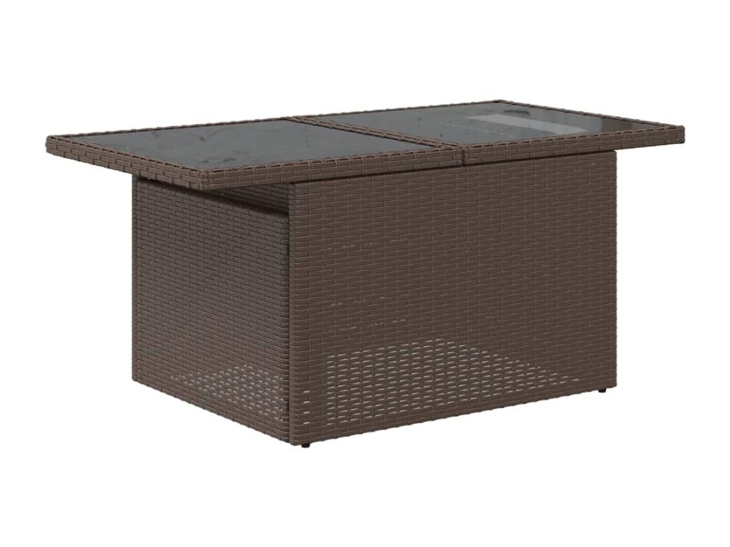 8-Piece Outdoor Patio Set with Cushions - Brown Resin, W 24.4 x D 27.2 x H 24.4 in