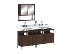 Set of 3 Cabinets - Brown Wood, W 31.5 x D 11.8 x H 23.6 in