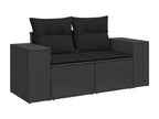 8-Piece Outdoor Patio Set with Cushions - Black Resin, W 24.4 x D 24.4 x H 27.2 in