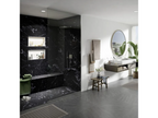 Shower Tray - Black Resin, W 47.2 x D 35.4 x H 1.6 in