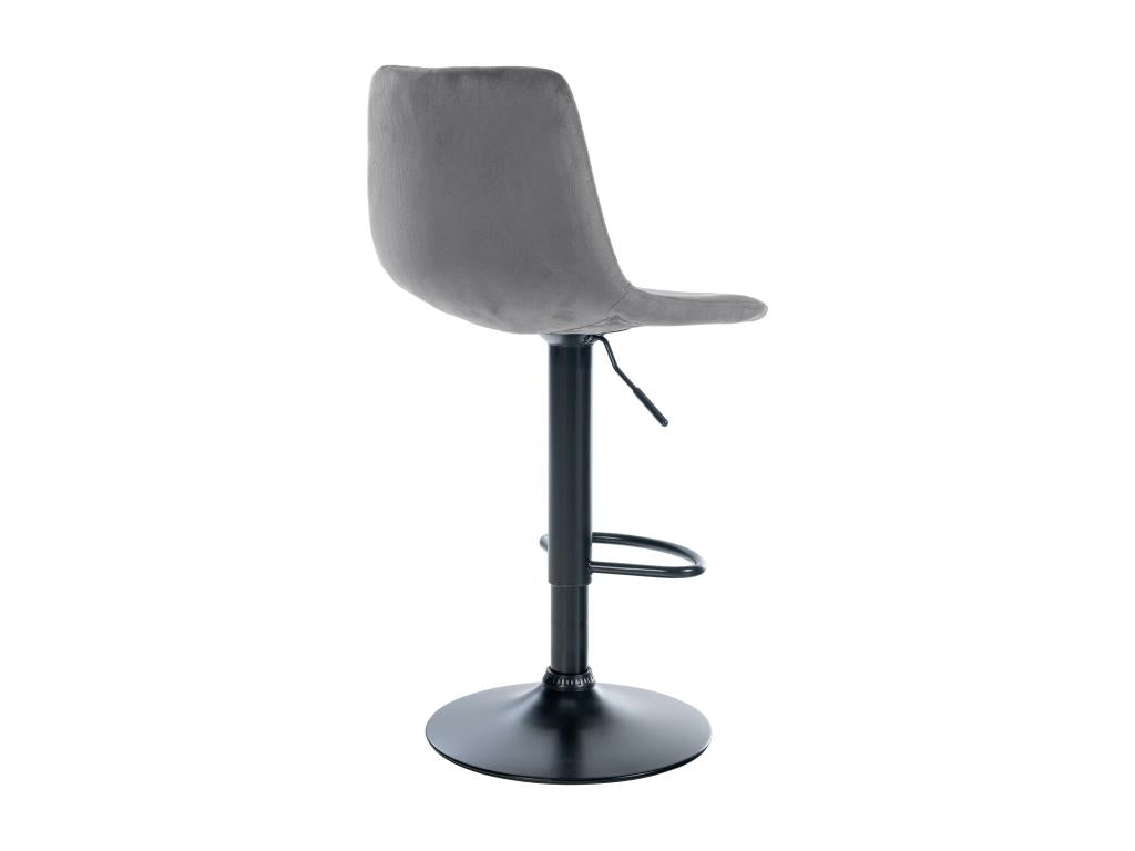 Stool - Gray Velvet, W 17.3 x D 16.9 x H 34.6 in