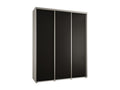 Sliding Door Wardrobe - Black Engineered Wood, W 78.7 x D 17.7 x H 92.5 in