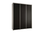 Sliding Door Wardrobe - Black Engineered Wood, W 78.7 x D 17.7 x H 92.5 in