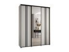 Sliding Door Wardrobe - Black Engineered Wood, W 74.8 x D 17.7 x H 92.5 in