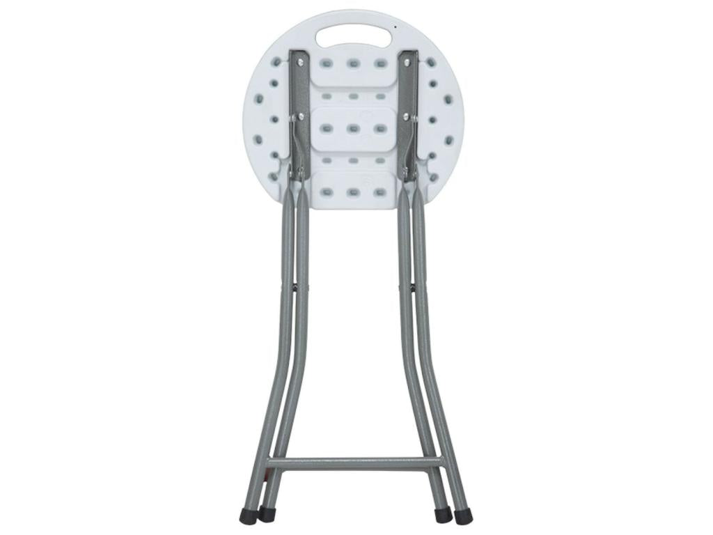 Stool - White Resin, W 12.2 x D 12.2 x H 17.7 in