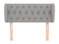 Bed - Gray Polyester Fabric, W 40.6 x D 9.1 x H 34.6 in