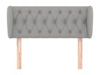 Bed - Gray Polyester Fabric, W 40.6 x D 9.1 x H 34.6 in