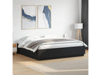 Bed with LED - Black Engineered Wood, W 79.9 x D 80.1 x H 15.7 in