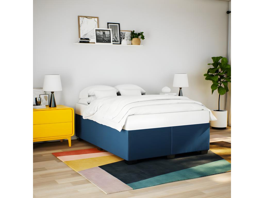 Bed - Blue Wood, W 74.8 x D 55.1 x H 18.1 in