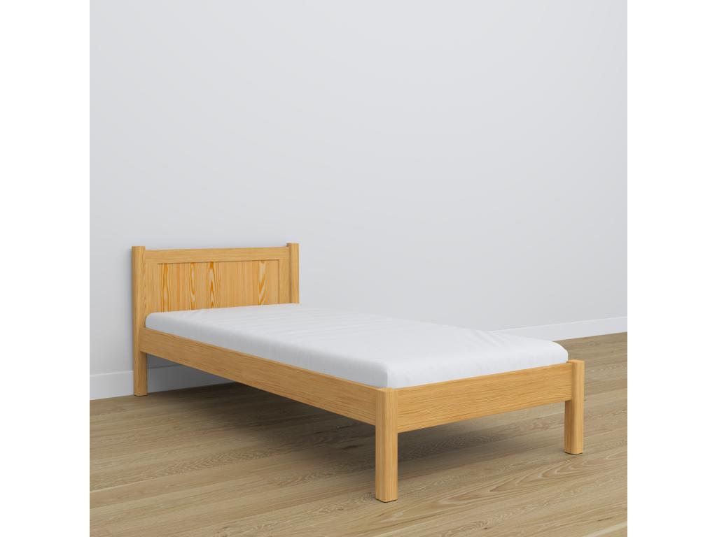 Bed - Natural Pine Wood, W 74 x D 42.5 x H 29.9 in
