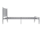 Bed Frame with Mattress - Gray Metal, W 81.9 x D 57.5 x H 38.4 in