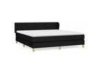 Bed Frame with Mattress - White Polyester Fabric, W 79.9 x D 72 x H 30.7 in