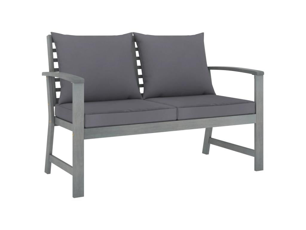 5-Piece Outdoor Patio Set - Gray Resin, W 24.4 x D 25.6 x H 36.2 in