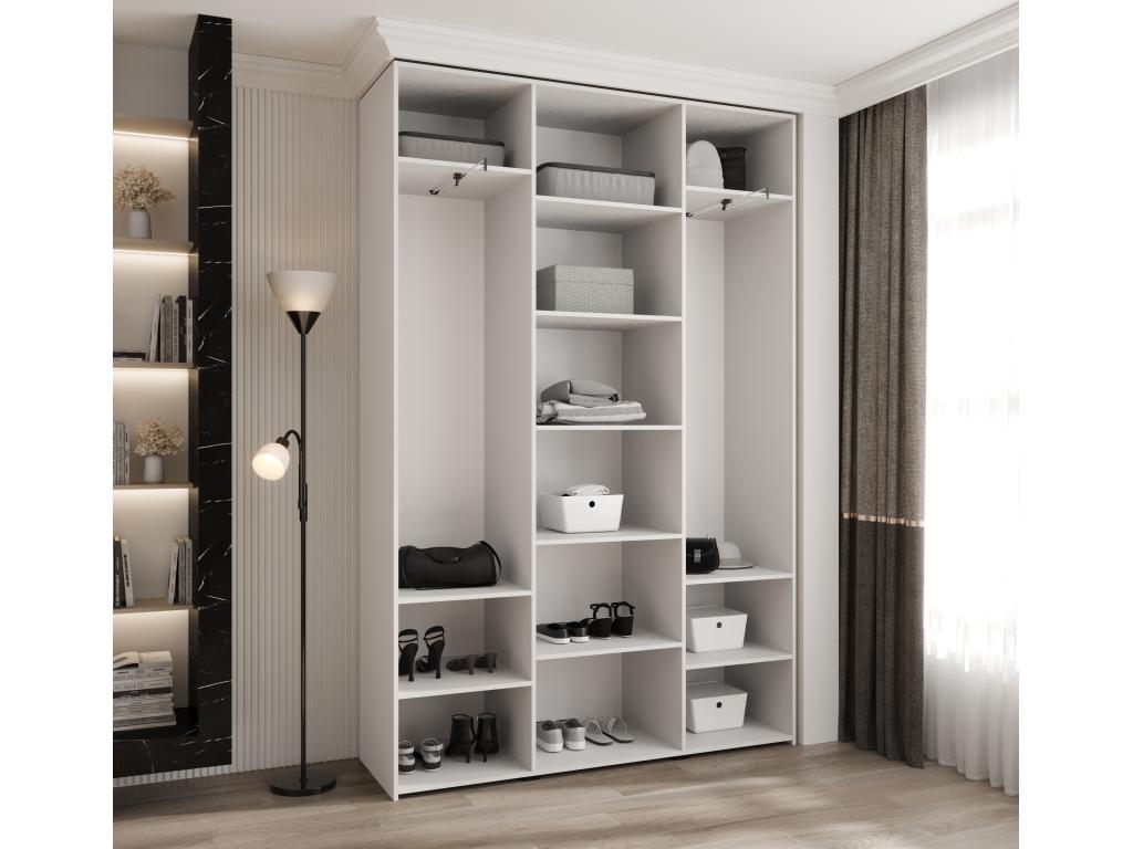 Wardrobe - Gold Engineered Wood, W 63 x D 15.7 x H 96.5 in