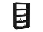 Bookcase - Black Wood, W 31.5 x D 13.8 x H 53.1 in