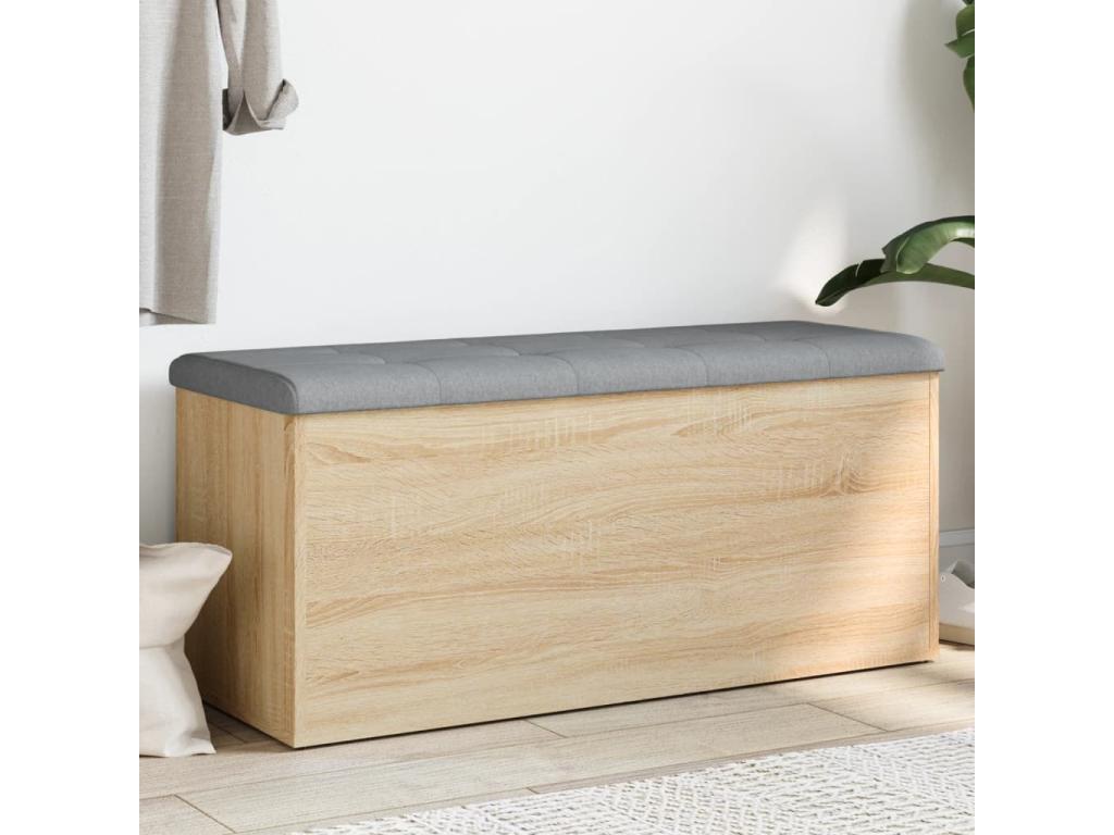 Bench - Brown Polyester Fabric, W 40.2 x D 16.5 x H 17.7 in