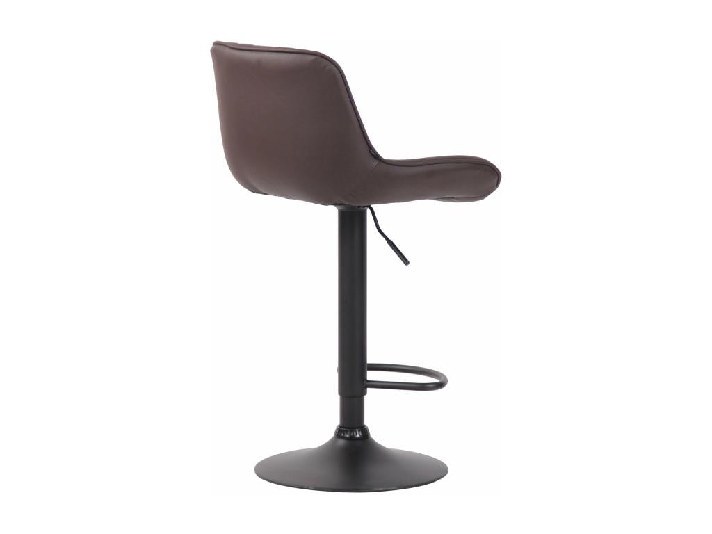 Set of 2 Stools - Brown Faux Leather, W 19.7 x D 19.7 x H 33.9 in