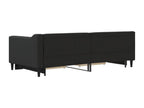 Bed - Black Polyester Fabric, W 83.9 x D 39.4 x H 26.4 in