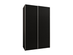 Wardrobe - Black Wood, W 59.1 x D 25.2 x H 96.7 in