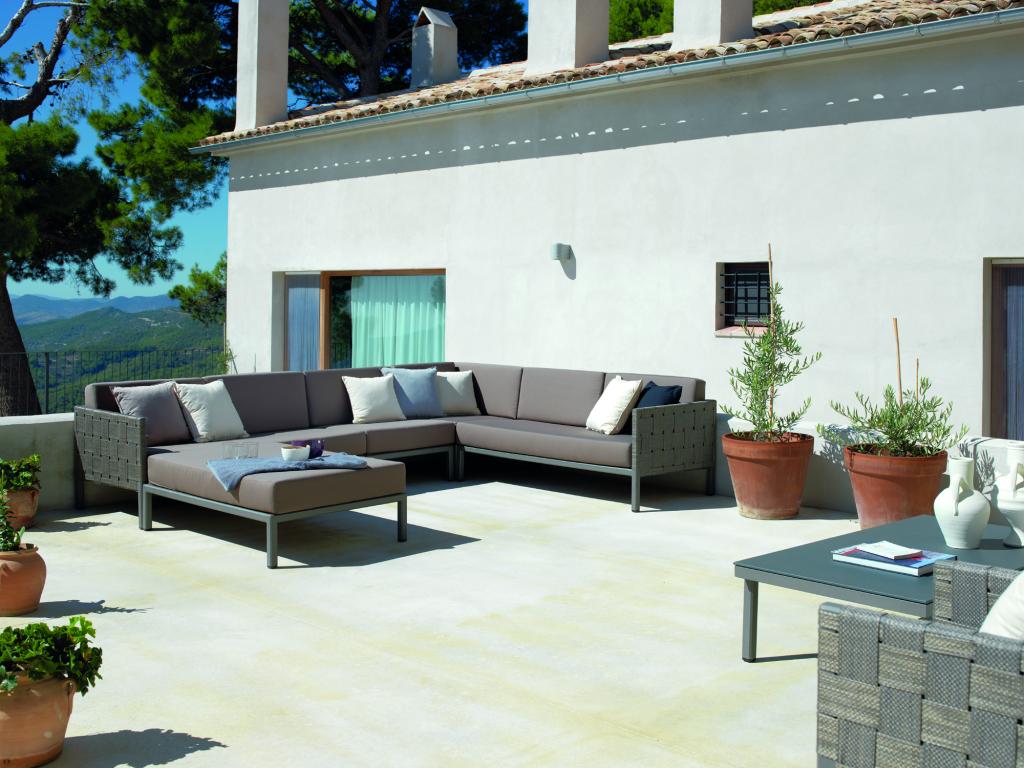 Sofa - Taupe Aluminum, W 50.4 x D 31.9 x H 24.4 in