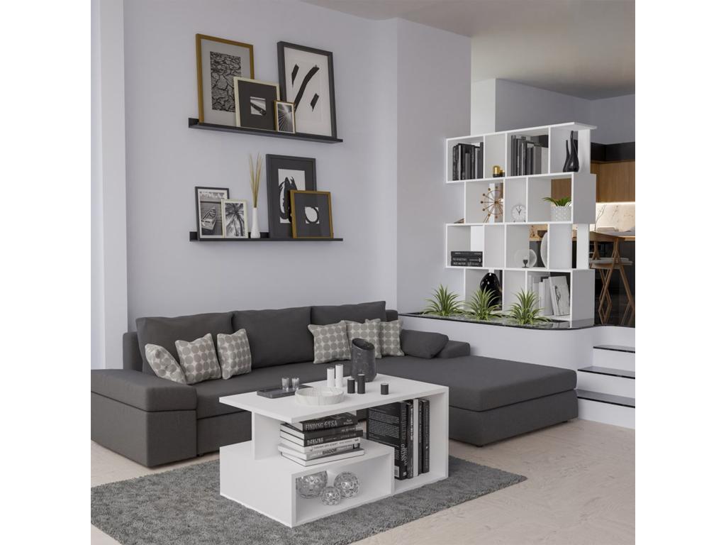 Shelf - White Engineered Wood, W 23.6 x D 5.9 x H 55.1 in