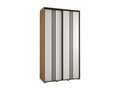 Sliding Door Wardrobe - Natural Engineered Wood, W 55.1 x D 23.6 x H 92.5 in