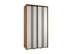 Sliding Door Wardrobe - Natural Engineered Wood, W 55.1 x D 23.6 x H 92.5 in