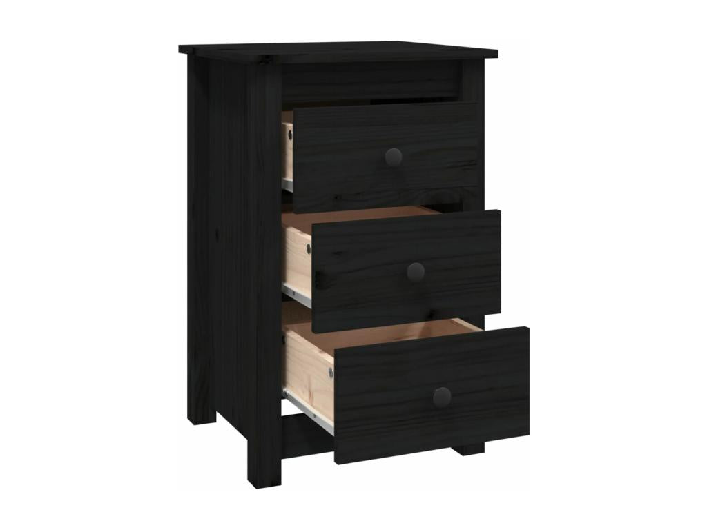 Table - Black Wood, W 15.7 x D 13.8 x H 24.2 in
