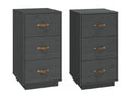Set of 2 Tables - Gray Wood, W 15.7 x D 15.7 x H 29.5 in