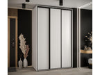 Sliding Door Wardrobe - Black Engineered Wood, W 63 x D 17.7 x H 92.5 in