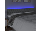 Bed with LED - Gray Polyester Fabric, W 78.7 x D 2.8 x H 34.6 in