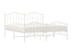 Bed Frame with Mattress - White Steel, W 81.5 x D 65.4 x H 38.6 in