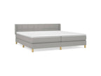 Bed Frame with Mattress - White Polyester Fabric, W 79.9 x D 79.9 x H 30.7 in