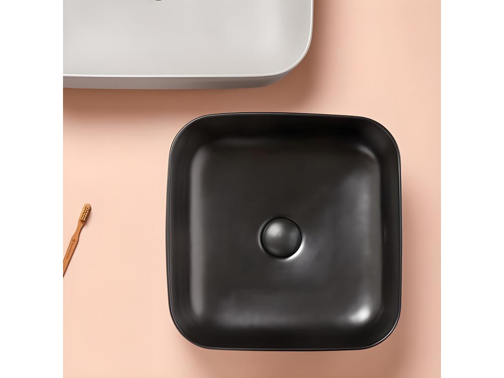 Home Item - Black Composite, W 15.2 x D 15.2 x H 5.1 in